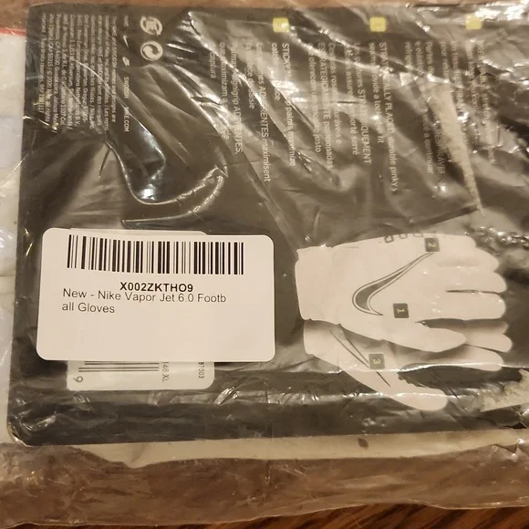 NWT Nike Vapor Jet football gloves men's size XL red and white set of two